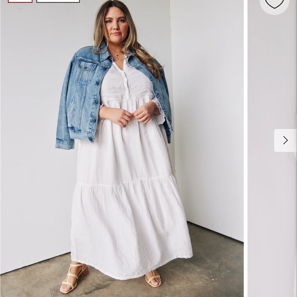 Able Jane Maxi Dress Granny Prairie 3/4 Sleeve Pockets Tiered Cottagecore Lined - Picture 2 of 10